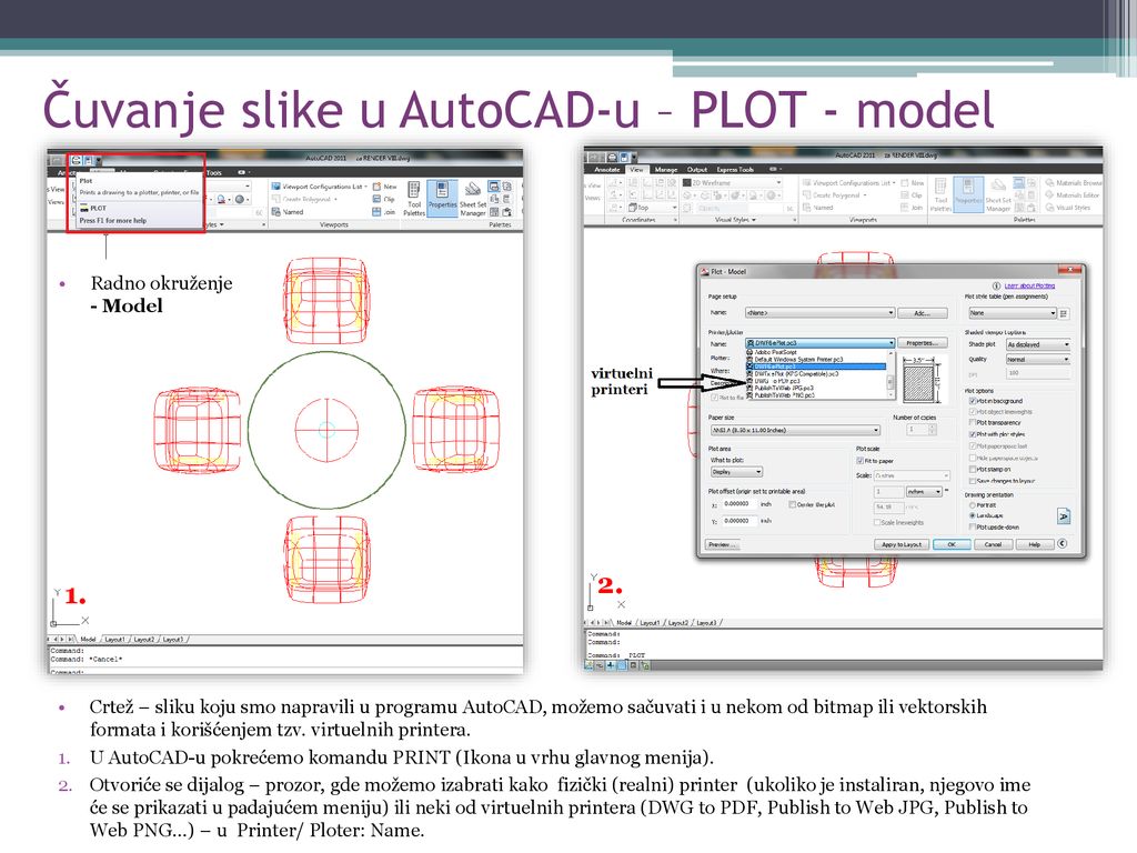 Čuvanje slike u AutoCAD-u – PLOT - model