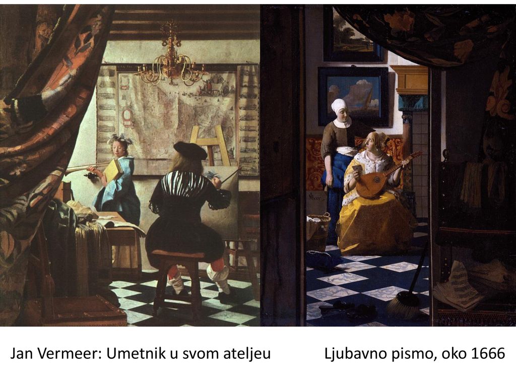 Jan Vermeer: Umetnik u svom ateljeu Ljubavno pismo, oko 1666