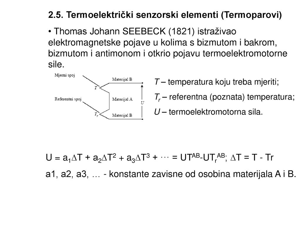 2.5. Termoelektrički senzorski elementi (Termoparovi)