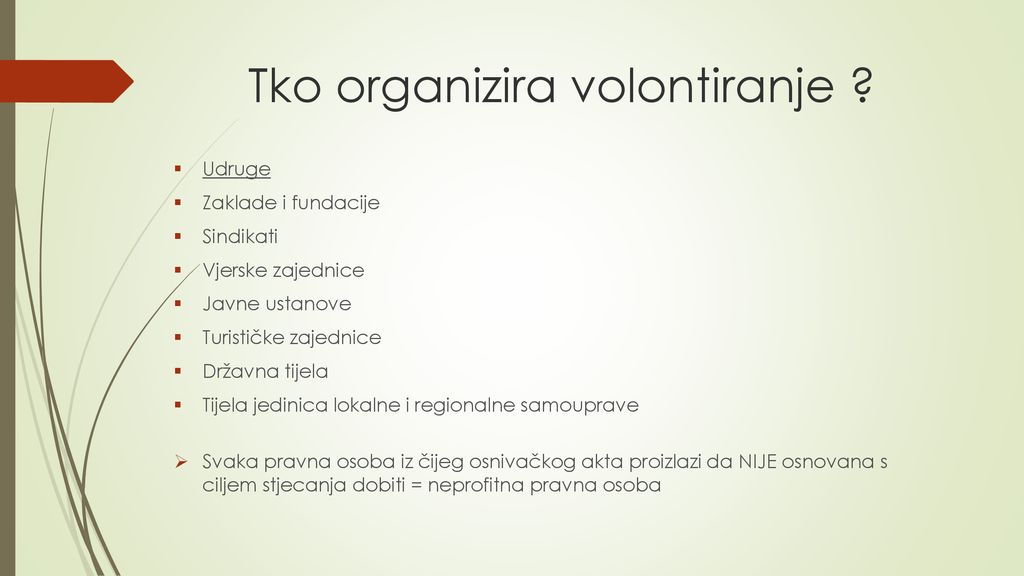 Tko organizira volontiranje