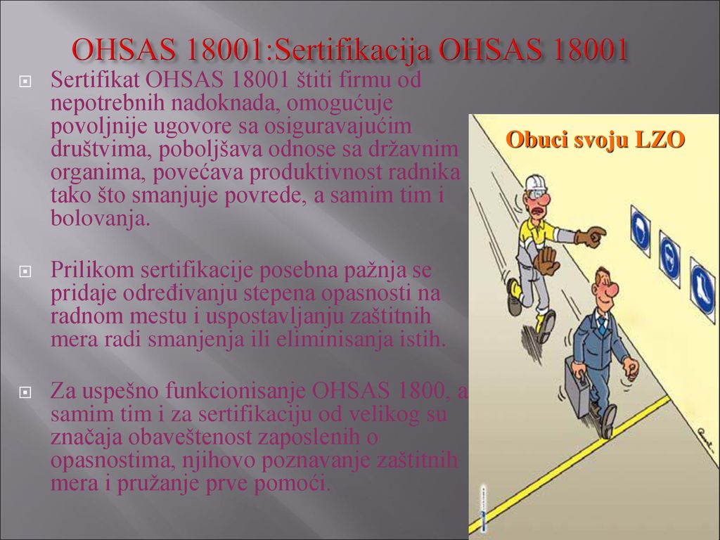 OHSAS 18001:Sertifikacija OHSAS 18001