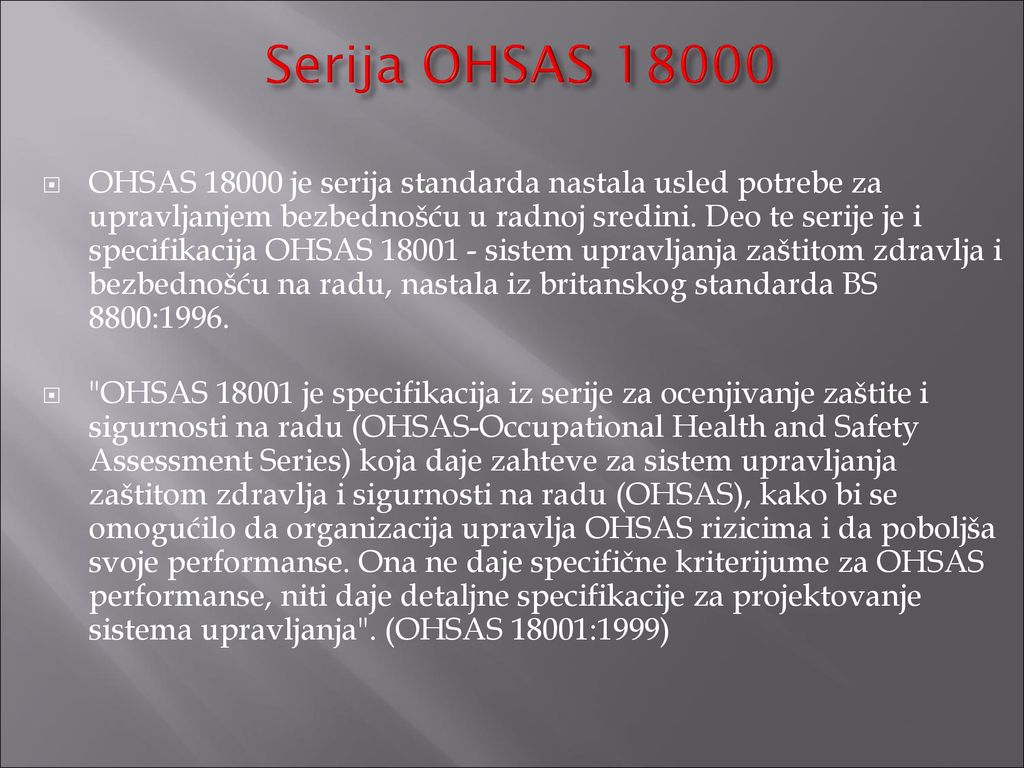 Serija OHSAS 18000