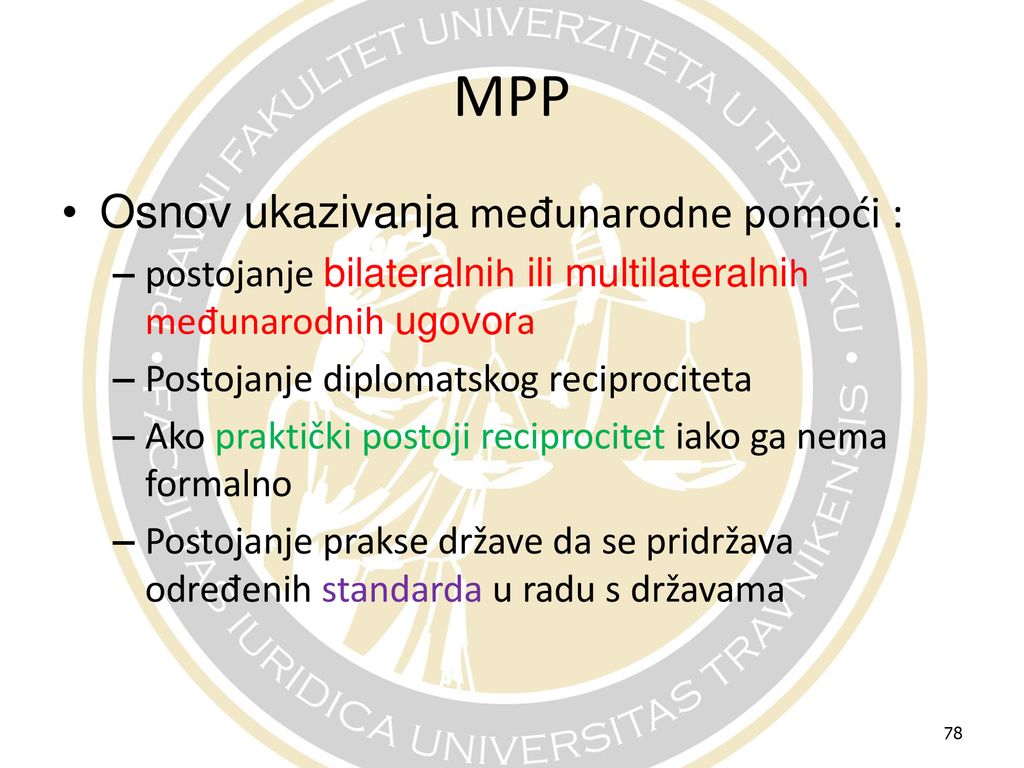 MPP Osnov ukazivanja međunarodne pomoći :