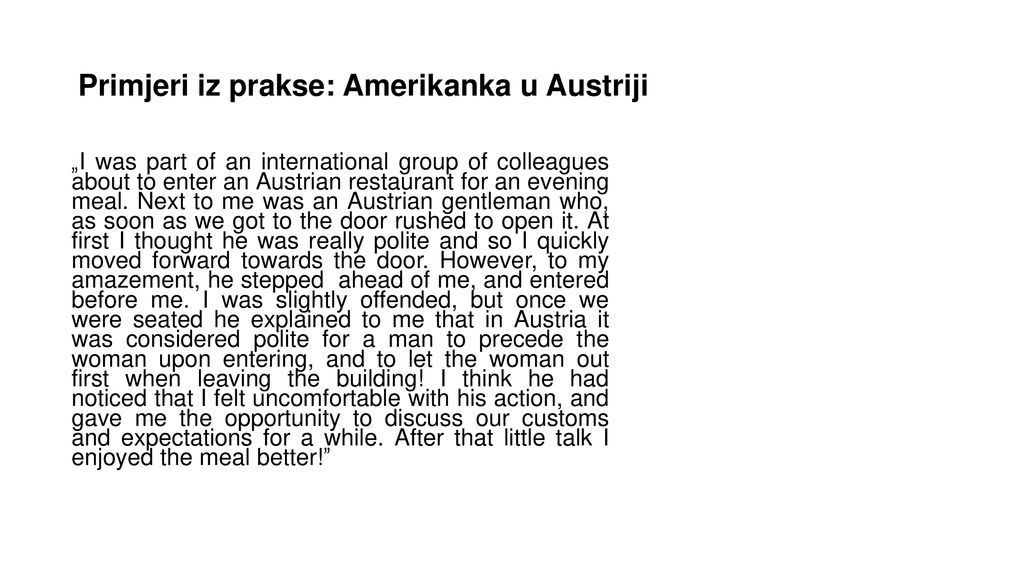 Primjeri iz prakse: Amerikanka u Austriji