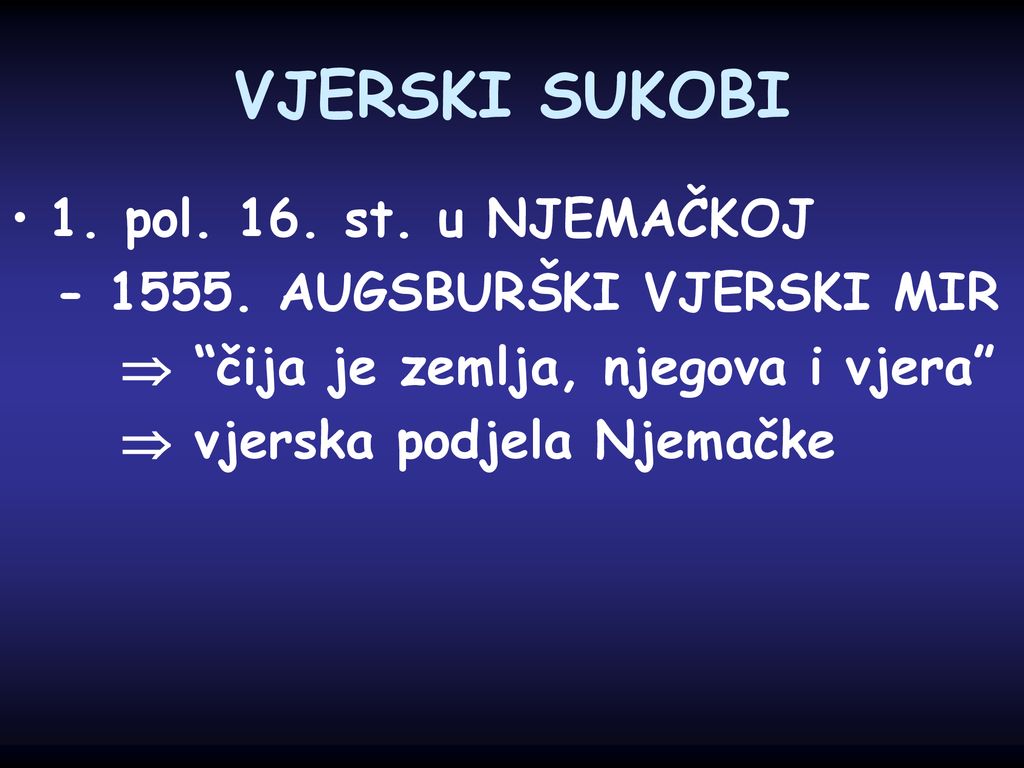 VJERSKI SUKOBI 1. pol. 16. st. u NJEMAČKOJ