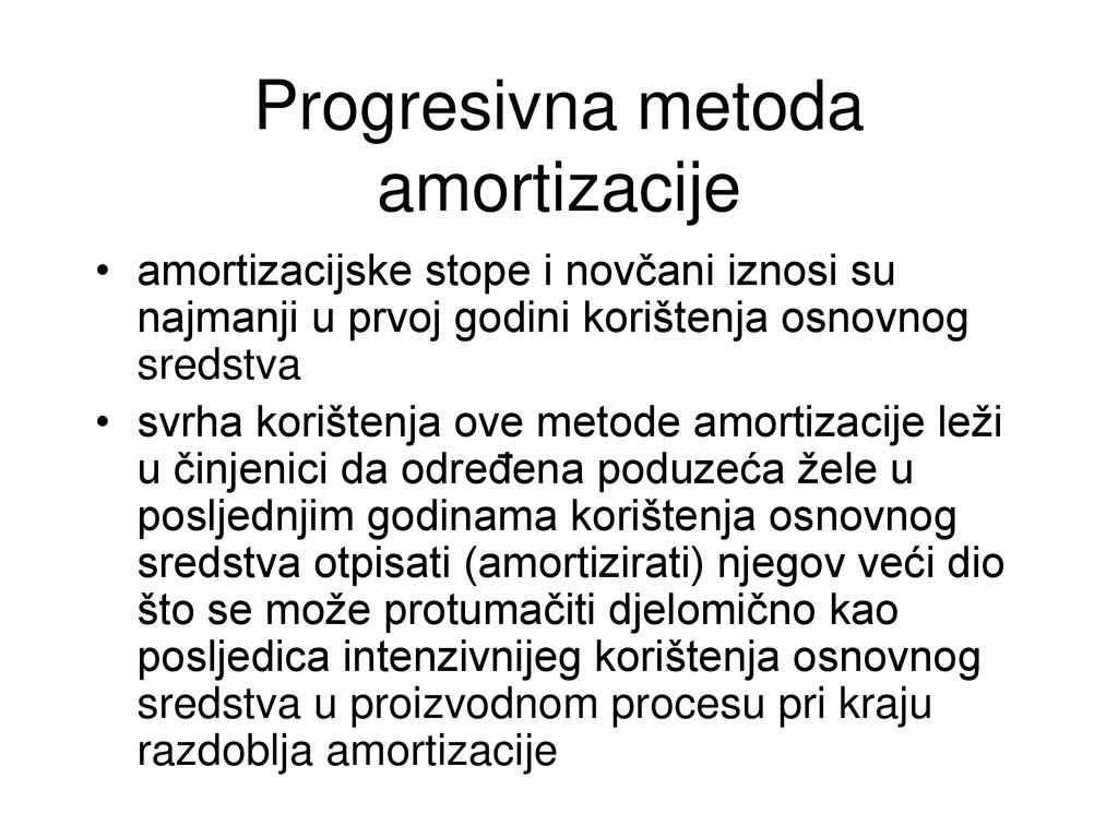 Progresivna metoda amortizacije