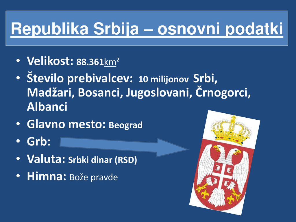 Republika Srbija – osnovni podatki