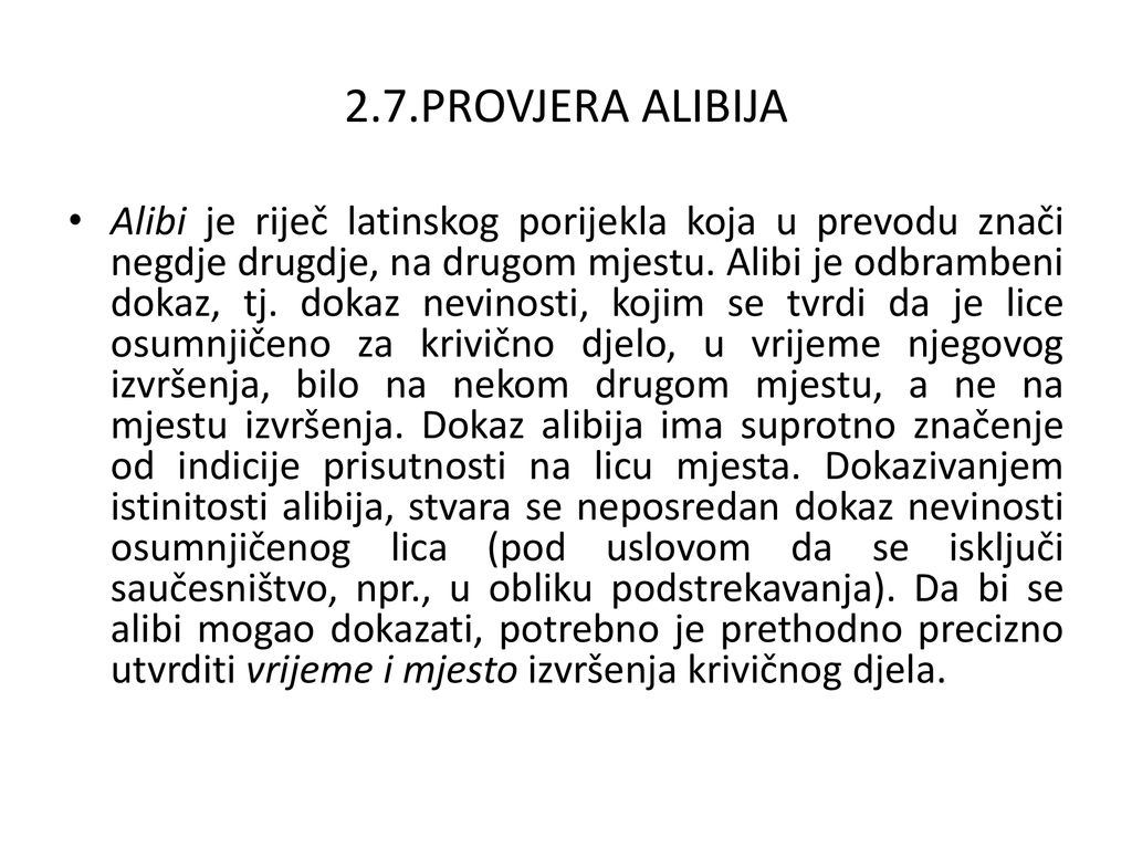 2.7.PROVJERA ALIBIJA