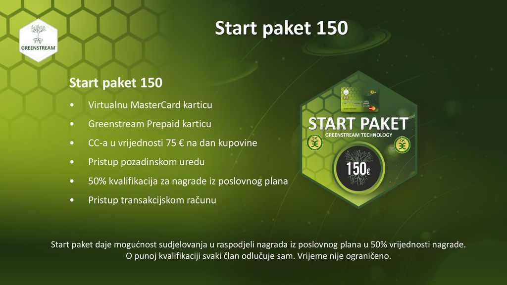 Start paket 150 Start paket 150 • Virtualnu MasterCard karticu