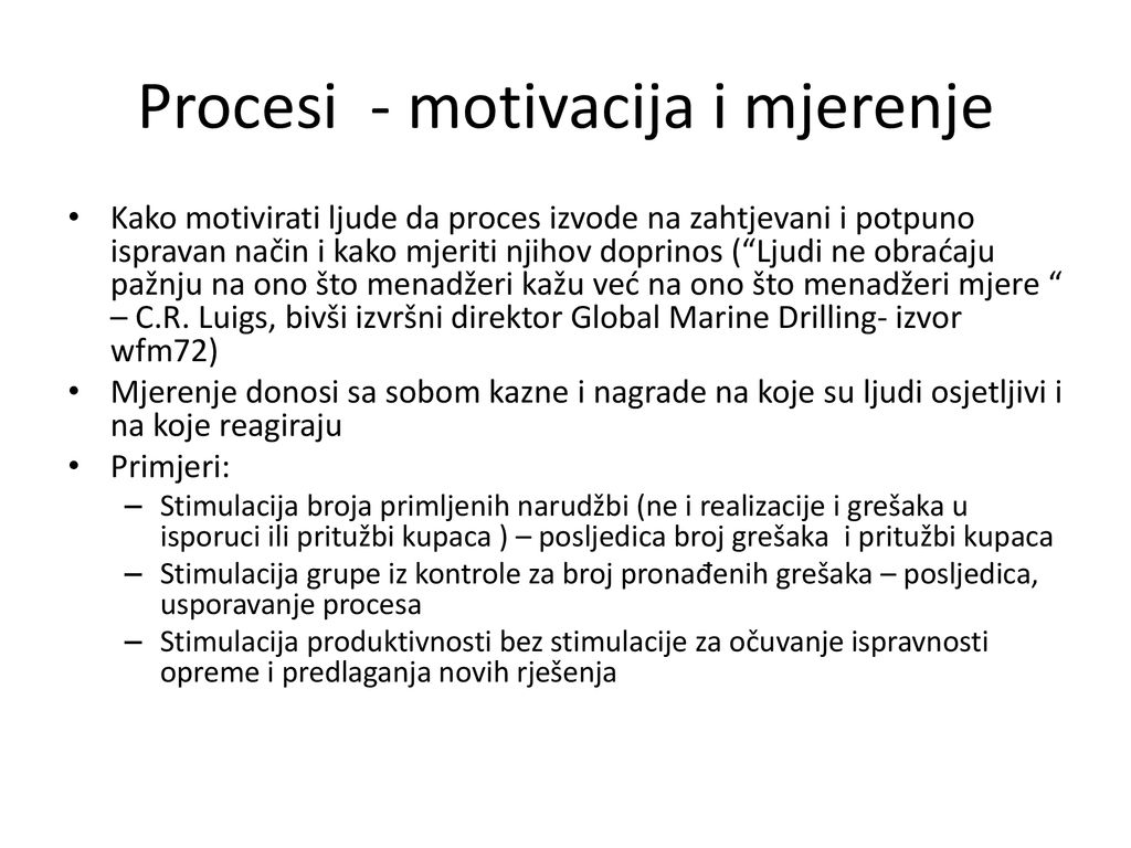 Procesi - motivacija i mjerenje