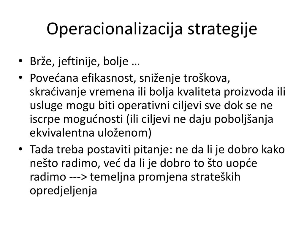 Operacionalizacija strategije