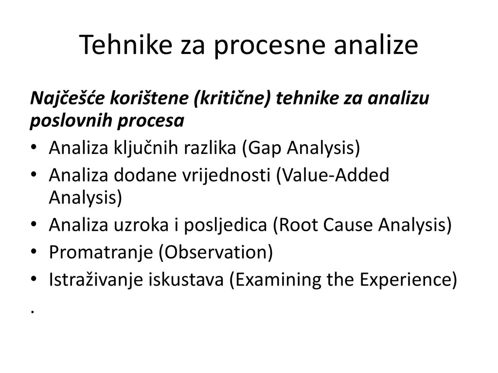 Tehnike za procesne analize