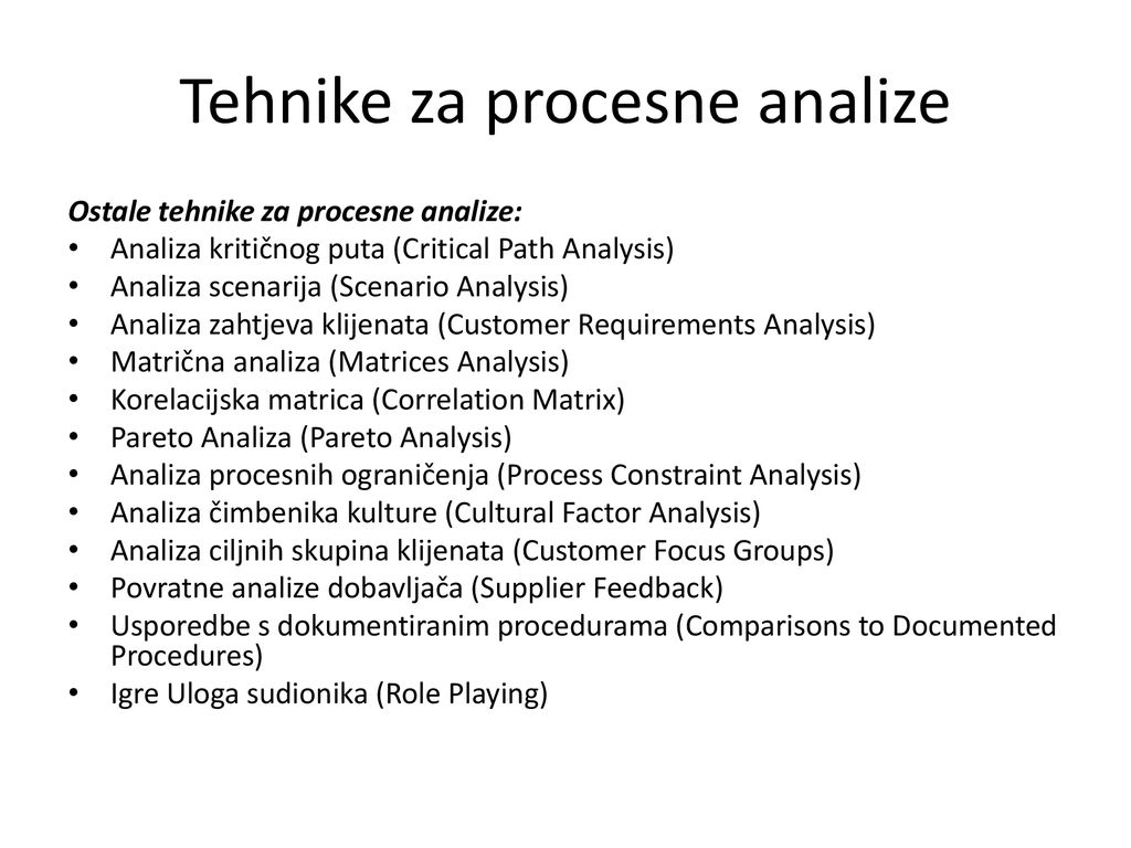 Tehnike za procesne analize