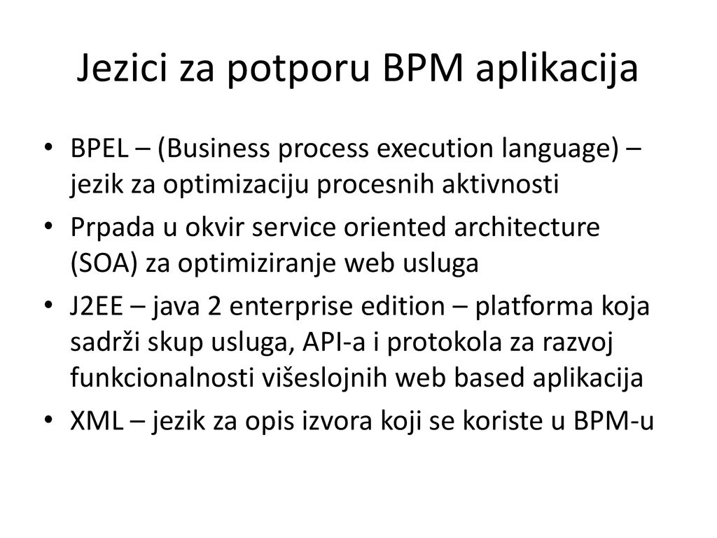 Jezici za potporu BPM aplikacija