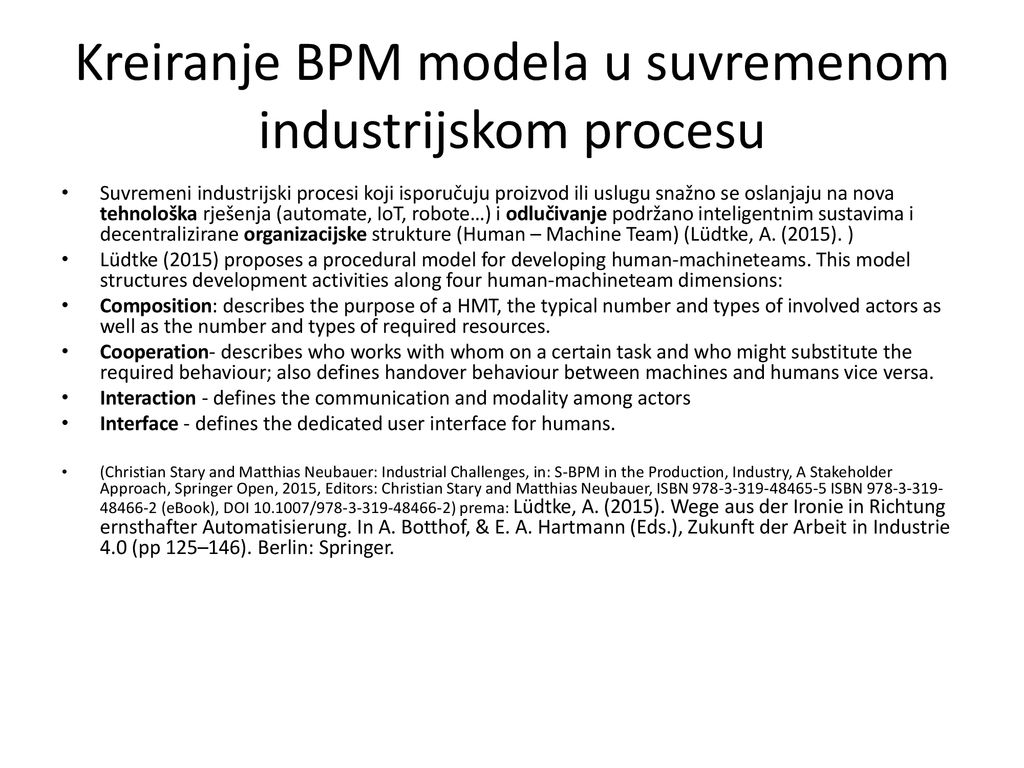 Kreiranje BPM modela u suvremenom industrijskom procesu
