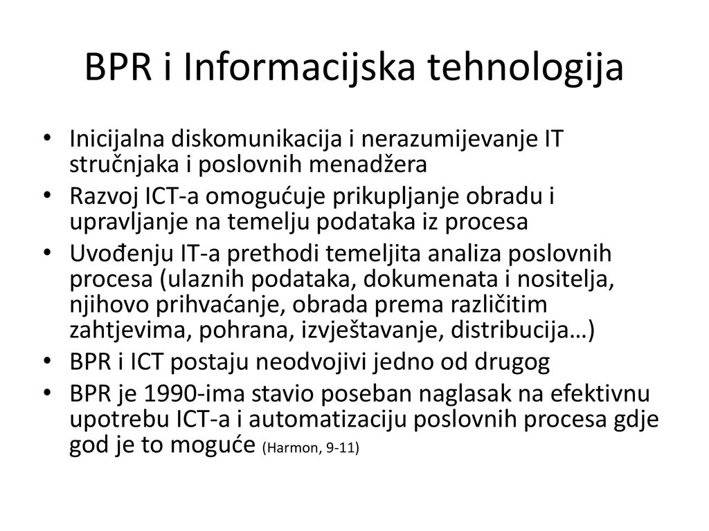 BPR i Informacijska tehnologija