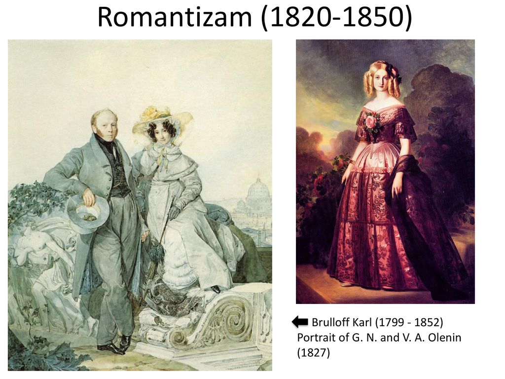 Romantizam ( ) Brulloff Karl ( ) Portrait of G. N. and V. A. Olenin (1827)