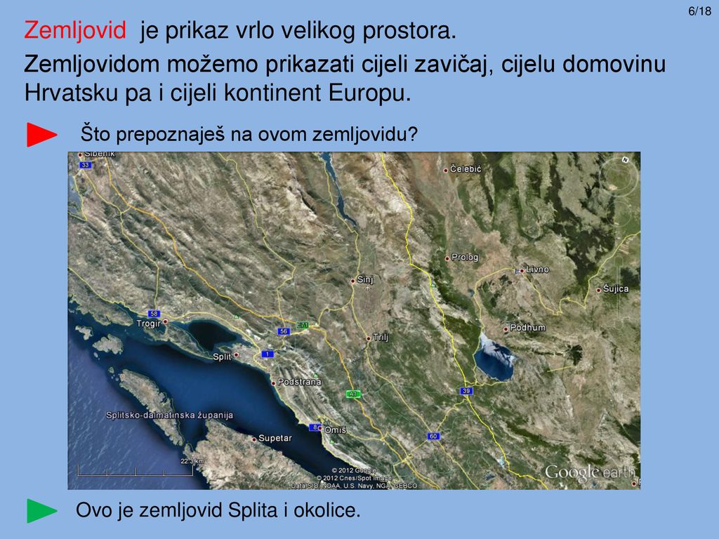 Ovo je zemljovid Splita i okolice.